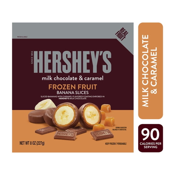 HERSHEY’S Milk Chocolate & Caramel Bananas, 8 oz (Frozen)