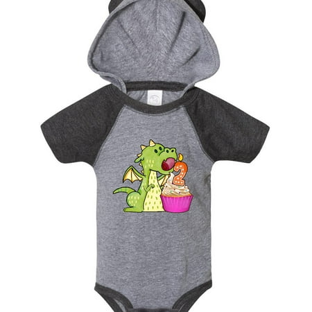 

Inktastic Dragon Cupcake 2nd Birthday Gift Baby Boy or Baby Girl Bodysuit