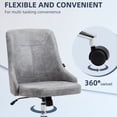 thumbnail image 5 of Vinsetto Armless Task Chair, Mid-back Desk Chair, Microfiber Home Office Chair with Adjustable Height, Tilt, Swivel Function, Vanity Chair with Wheels, Light Grey, 5 of 9