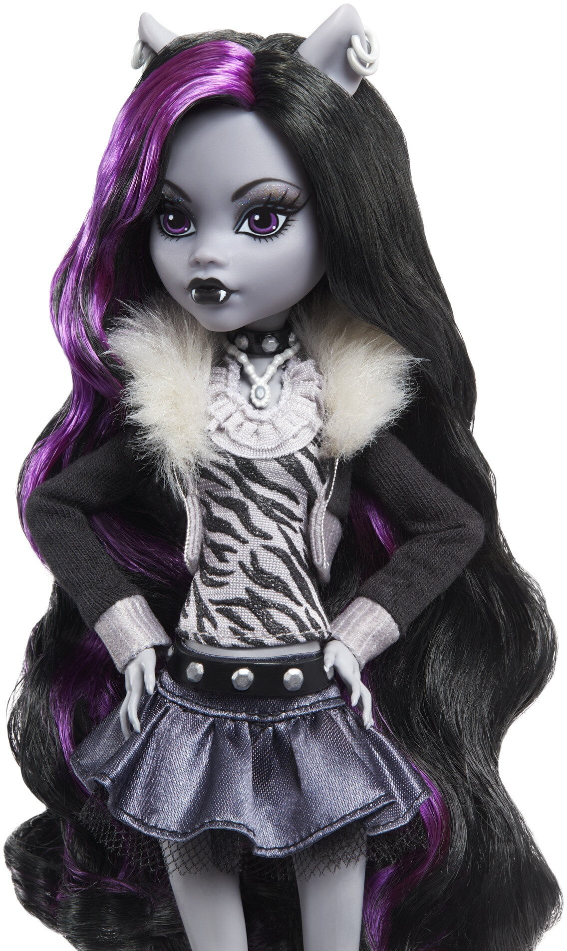 Monster High Doll with Posters, Clawdeen Wolf in Black and White
