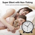 thumbnail image 2 of CHUANK Analog Alarm Clocks for Bedrooms 4 inch Silent Non Ticking Battery Operated with Night Light Small Retro Simple Design Clock for Table  Bedside Desk Travel White), 2 of 6
