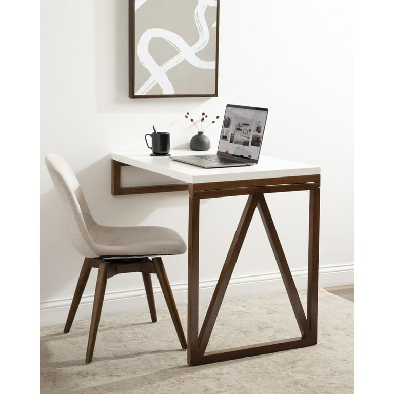 パソコンデスク table for kate Kate & Laurel Kaya Foldable Wall-Mounted Table, 24x33x31, White