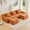 Orange, variant on Green Teddy Fabric Cloud Ottoman, Modern Boneless Modular Footstool in a Box for Living Room, Comfortable Deep Seat Design, No Assembly Required, Sofas para Sala
