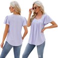 thumbnail image 2 of Zoeecloth Womens Summer T-Shirts Tops Cotton Casual Tees Puff Sleeve Fashion Crochet T Shirts Cute Hollow Tops Short Sleeve Shirts S-XXL, 2 of 10