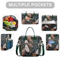 thumbnail image 3 of Boîte à Lunch Isolée à Motif de Plante Tropicale Feuillue – Sac Fourre-Tout Réfrigérant à Double Compartiment Étanche et Réutilisable, Grande Capacité, pour Voyage, 3 of 4