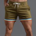 thumbnail image 2 of JIKNTTR Men's Casual Cargo Shorts Lightweight Mens New Summer Rainbow Shorts Pocket Drawstring Loose Casual Sports Shorts Beach Pants Casual Elastic Waist Drawstring Shorts, 2 of 4
