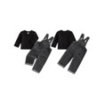 thumbnail image 2 of Cjfdfy Toddler Baby Boy Girl Denim Overalls Fall Outfit Solid Color Long Sleeve T-shirt And Denim Overalls 2-piece Set Little Baby Casual Fall Coming Home Clothes 9M-3Y, 2 of 9