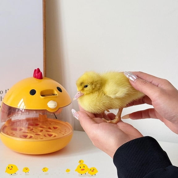 HAVELOR Digital Egg Incubator, 5.8x5.3 Inch, Automatic Temperature Control, Multi-Species Egg Tray, Quiet Operation for Home Hatching Projects(Yellow,One size)