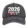 thumbnail image 2 of 2026 Soccer Fan Baseball Cap, Printed USA Canada Mexico Flags Hat, Adjustable Unisex Sporty Dad Hat for Men and Women, Casual Daily Wear Cap Black, 2 of 6