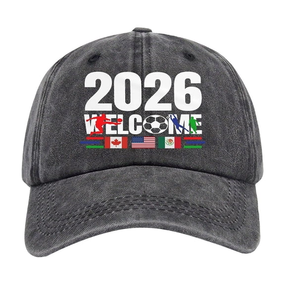 Men's Athletic Baseball Fitted Cap CQXIDFH 2026 USA & CAN Soccer Baseball Cap, Adjustable Running Hat, Unisex Sport Headwear for Men Women, Sun Hats (Black, One Size)