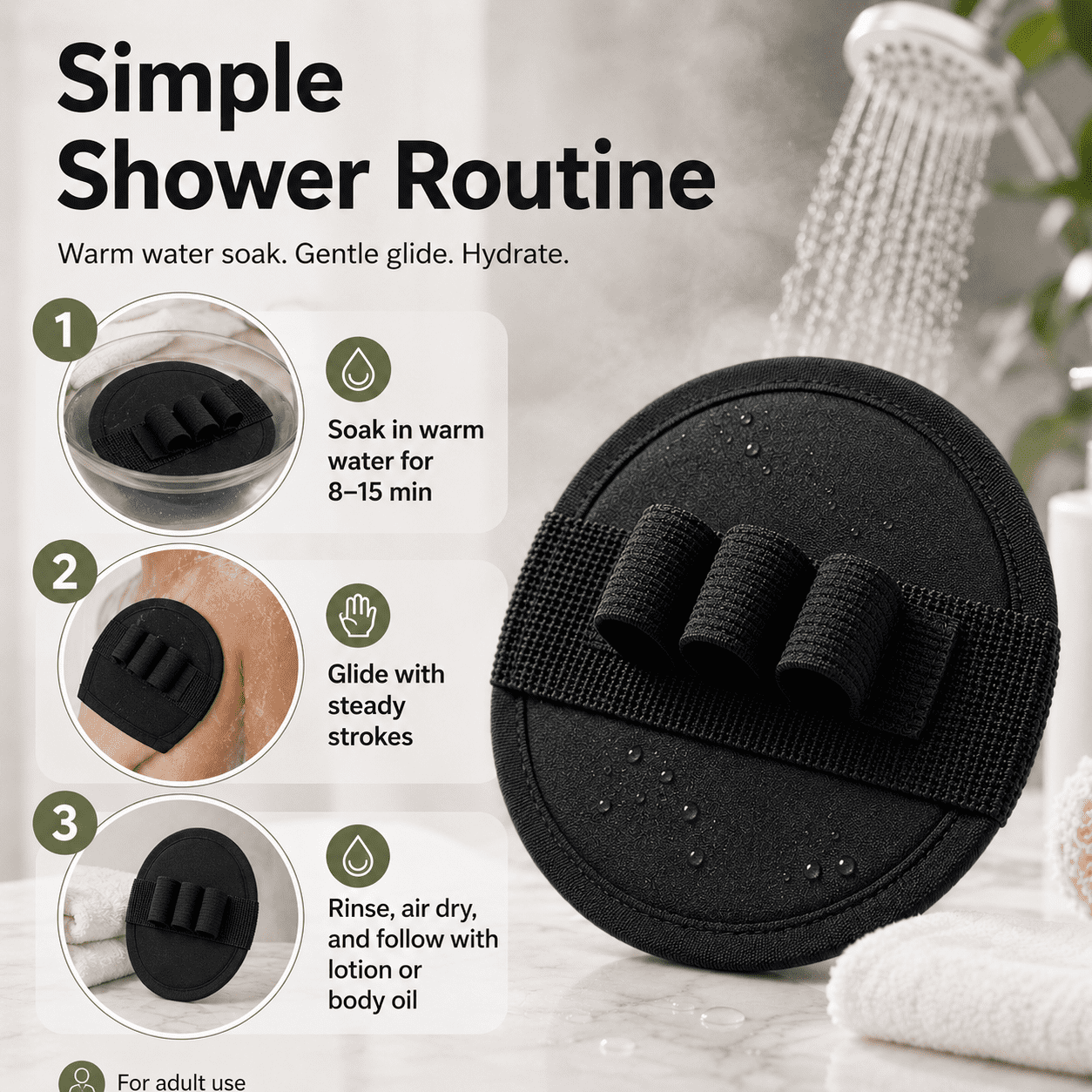 Vivanchor Exfoliating Glove, Textured Finish Paired with a Flexible Design, Flexible Design and Easy to Rinse, Quick-Drying and Portable Material, Soak in Warm Water Before Use, Ideal for Bathing