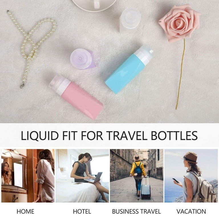 Travel Bottles Leak Proof,3 oz TSA Approved Silicone Squeezable, Refillable  Containers Set for Toiletries Shampoo Conditioner Lotion