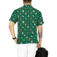 thumbnail image 7 of HAPPY BAY Men's Beach Short Sleeve ugly Christmas Tree Party Dress Shirt Holiday Funny Santa claus Hawaiian Gifts shirts for Men S Green, Xmas Theme, 7 of 7