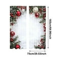 thumbnail image 3 of Christmas Ball Holiday Printed Curtains, 2 Pieces 2D Flat Printed Red Luxury Xmas Print Curtains with Snowflakes and Pine Branches for Bedroom Living Room Holiday Party Decor(30*65inch), 3 of 6
