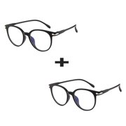 2PCS Blue Light Blocking Spectacles Anti Eyestrain Decorative Glasses Light Computer Radiation Protection Eyewear