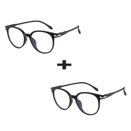 2PCS Blue Light Blocking Spectacles Anti Eyestrain Decorative Glasses Light Computer Radiation Protection Eyewear