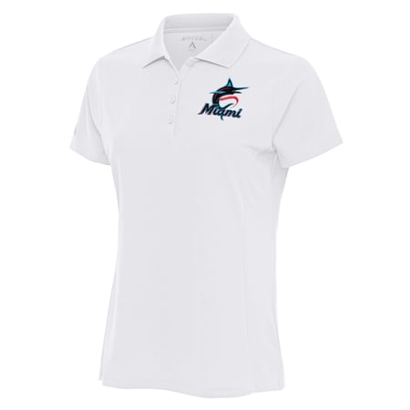 Women s Antigua White Miami Marlins Logo Legacy Pique Polo