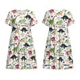 thumbnail image 3 of Bixox Robe d'Été à Manches Courtes pour Femmes Robe Ample Longueur Genou avec Poches-Dinosaure, 3 of 7