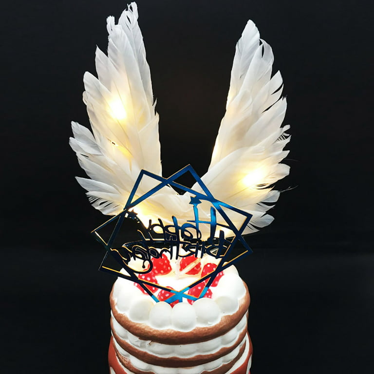 Baby Angel Feather Wing Cake Toppers Wedding Birthday Party Cake