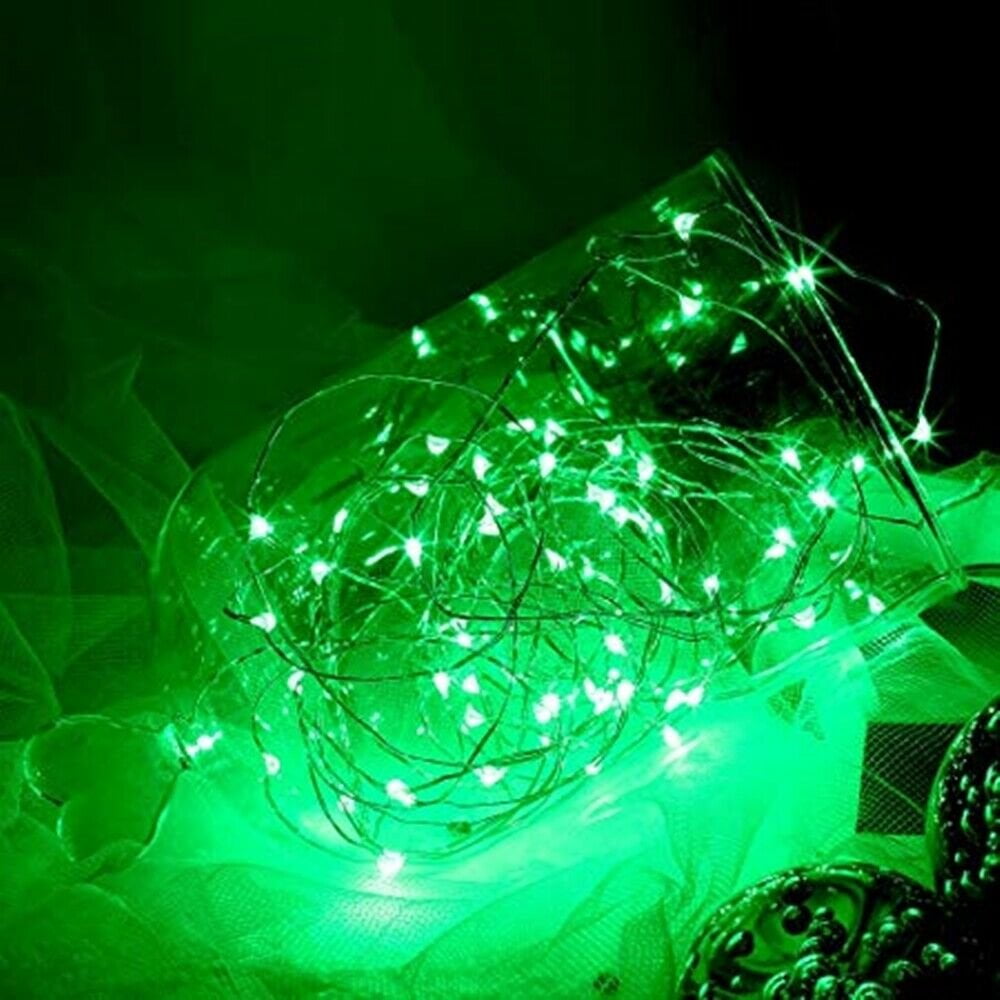 Blue Indoor/Outdoor Christmas String Lights 100 count mini copper wire LG Sourcing