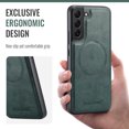 thumbnail image 3 of Compatible with Samsung Galaxy S22 Plus Magnetic Case, Classic Premium PU Leather TPU Hybrid MagSafe Ultra Slim Protective Skin Friendly Shockproof Case Cover for Samsung Galaxy S22 Plus, Green, 3 of 7