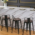 thumbnail image 6 of Andeworld Furniture Swivel Metal Bar Stools Kitchen Counter Height Stools Industrial Barstools Set of 4 (Swivel 30 inch,Matte Black Wooden), 6 of 7