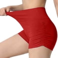 thumbnail image 2 of vdgthytj Women Athletic Shorts Elastic High Waist Slim Fitted Stretchy Ribbed Yoga Gym Workout Shorts, 2 of 5