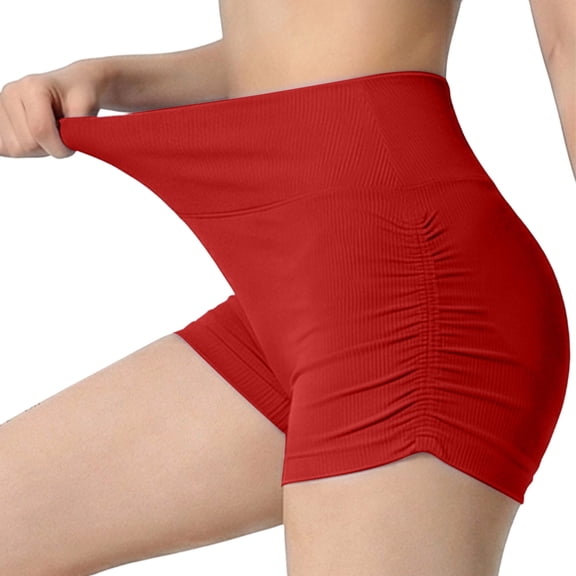 WPPGONE Legging Shorts for Women High Waisted Pleated Butt Lifting Skinny Fit Stretchy Comfortable Bottoms Yoga Sports Gym Athletic Shorts
