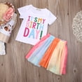 thumbnail image 4 of Okbabeha Toddler Girl Birthday Outfit Two Three Four Five Six Birthday Shirt+Tutu Tulle Skirt Dress Little Girl Birthday Clothes, 4 of 7