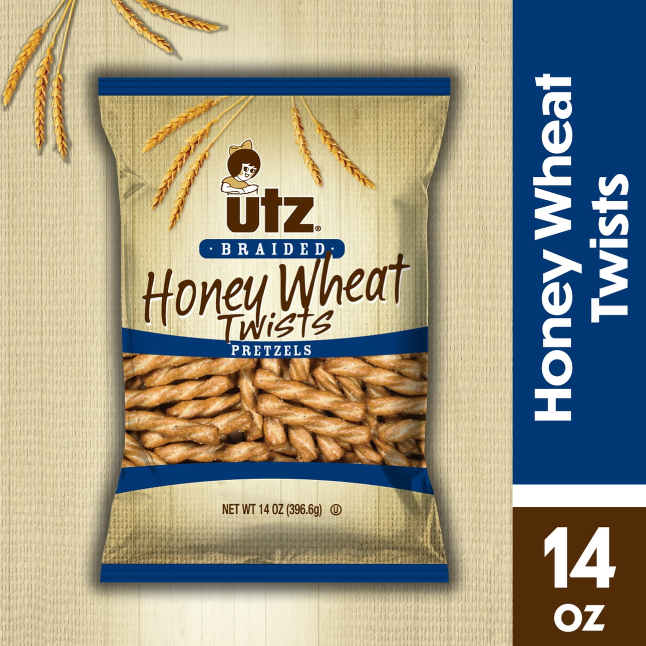 14 oz Utz Braided Honey Wheat Twists Pretzels