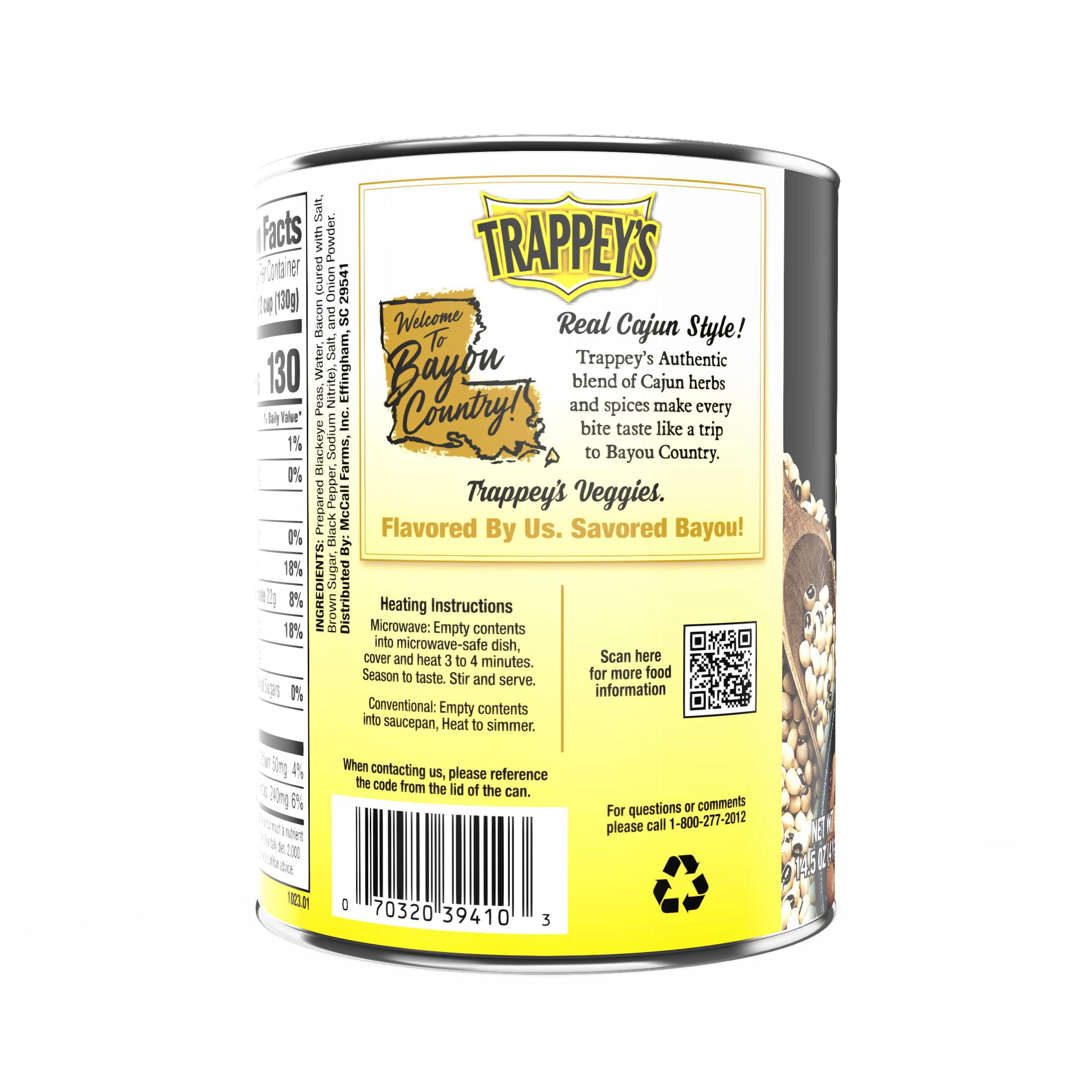 (2 pack) Trappey’s Black Eye Peas Flavored with Slab Bacon, 15.5 oz., Can