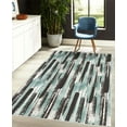 thumbnail image 4 of Modern Art Decorative Rug, Watercolored Grunge Brushstroke Expressionist Background Paint Effects, Quality Carpet for Bedroom Dorm and Living Room, 6 Sizes, Dark Sea, by Ambesonne, 4 of 4