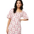 thumbnail image 3 of Dorothy Perkins Womens Ditsy Print Ruched Front Petite Puff Sleeve Midi Dress, 3 of 4