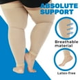 thumbnail image 5 of Unisex Compression Footless Thigh High 20-30mmHg for Swelling, Edema - Beige, X-Large, 5 of 11