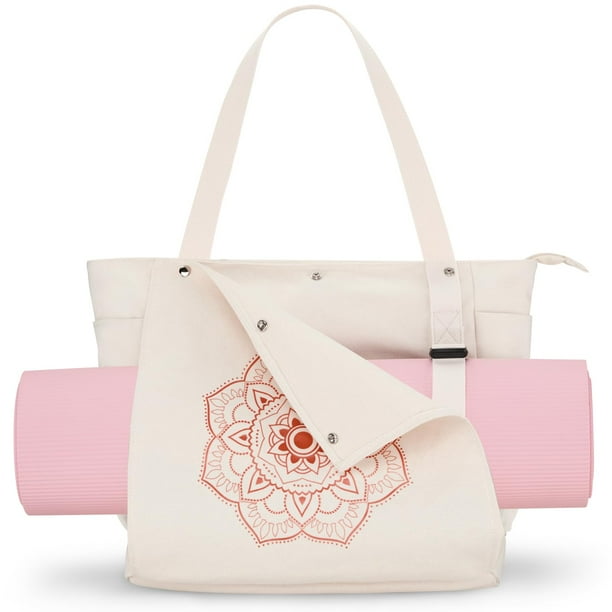Bolsa para esterilla de yoga Gonex, bolsa de mano para yoga y gimnasio, color beige, para mujeres y hombres