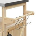 thumbnail image 4 of Ecarpat Outdoor Kitchen Island, Bar Storage Cabinet Cart with Steel Top and Spice Towel Rack, Counter Table for Kitchen & BBQ, 4 of 7