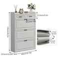 thumbnail image 3 of 1 Mdf Blister Board Double Drawer Three Shoe Tray Shoe Cabinet, 3 of 9