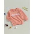 thumbnail image 3 of Wassery Toddler Girls Christmas Clothes Infant Baby Autumn Winter Sweatshirts Long Sleeve Round Neck Letter Print Pullovers Tops 6M-4T, 3 of 8