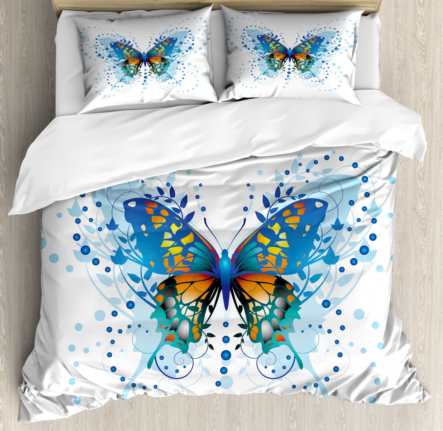 Mariposa Butterflies Floral Print Duvet Cover/Quilt Cover Set Bedding Multi 