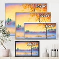 thumbnail image 4 of Evening Sky Over Lake Winter Landscape 32 in x 24 in Framed Painting Canvas Art Print, by Designart, 4 of 5