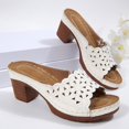 thumbnail image 5 of Wensltd Women Solid Color Chunky Heel Sandals Thick Sole Spring Summer Casual Comfortable Dressy Beach Daily Walking Stylish Comfortable Sandals, 5 of 9