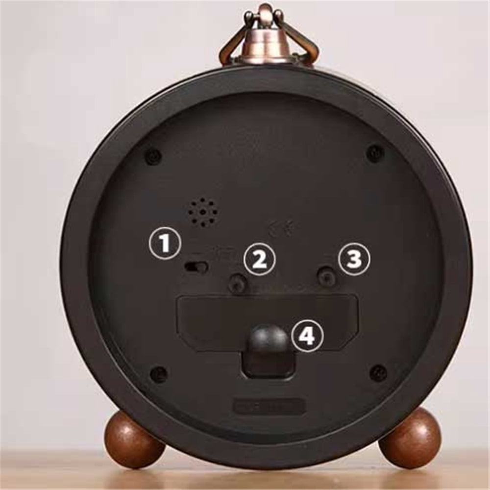 Vintage Round Analog Alarm Clock Battery Operated Bedside Clock for Living Room Bedroom Office School Dorm Room Desk Clocks for Table Decor