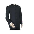 thumbnail image 6 of Men Apollo King Banded Collarless suit Mandarin 5 Button Wide leg M5-1 Black, 6 of 9