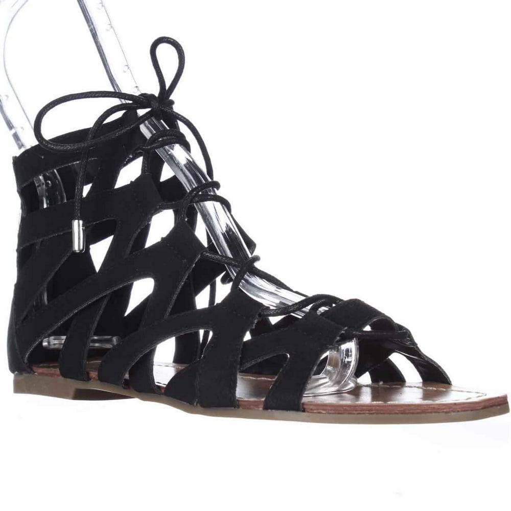 GUESS - Womens G by GUESS Lookie Lace-Up Gladiator Sandals - Black ...