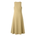 thumbnail image 5 of Kojanyu Women's Summer Sleeveless V-Neck Ruffled Long Dress with Belt 100% Cotton Casual Maxi Dress for Vacation Daily and Special Occasions, 5 of 8