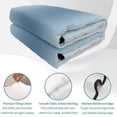 thumbnail image 4 of Full Quilt Set 78''x90'', Blue Grey Ombre Lightweight Summer Bedspread Coverlet Set with 2 Pillow Shams, Farmhouse Gradient Minimalist Breathable All Season Quilt Bedding for Bedroom/Guest Room, 4 of 9