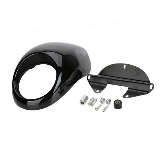 Gloss Black 5 3/4" Headlight Mask Fairing Flyscreen Visor For Harley 1200 883