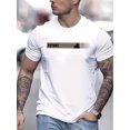 thumbnail image 2 of T-Shirt Décontracté à Col Rond pour Hommes avec Imprimé "FUTURE", Manches Courtes, Tissu Tricoté, 95 % Polyester 5 % Spandex, Légèrement Extensible, Coupe Régulière, Haut d'Été - Noir, 2 of 7