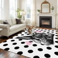 thumbnail image 3 of Black Easter Area Rug 6x9 Washable Rug Non Slip Spring Modern Cute Bunny Polka Dot Large Area Rug Soft Stainresistant Indoor Floor Carpet for Living Room Bedroom Home Office Dining Room Nursery, 3 of 8