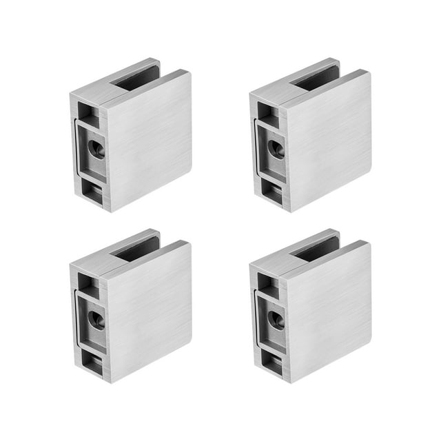 VEVOR Glass Clamp 4 PCS Square Railing Bracket for 0.31 "-0.47 " Glass Silver